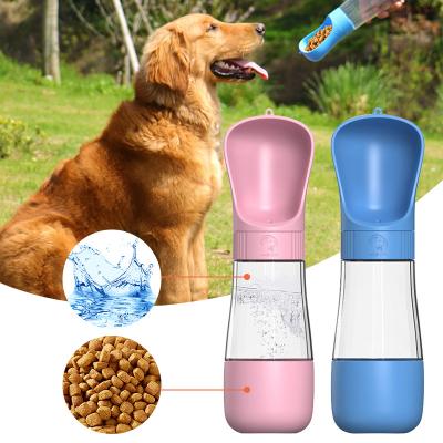 China Viable Portable Pet Leak Proof Pet Water Bottle Dog Bowls Water Drinking Food Container BPA Free For Pets Outdoor Walking Hike Moving for sale