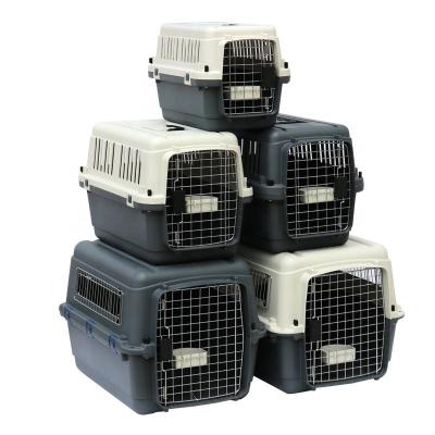 China RM Approved Plastic Airline Stored Shipping Dog Carrier Box Pet Cages Bag Carrier And Travel Crates Kennel 20-47*13-32*13-35.2 INCH for sale