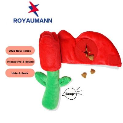 China 2023 Viable New Custom Durable Plush Dog Chewing Toy Food Hide And Seek Toy Valentine's Day Series Pet Rose Toy for sale