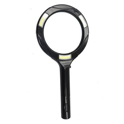 China 3X Plastic Handheld COB LED Magnifier Light Low Vision Reading Magnifier Lens Light Battery Magnifier Lamp For Jeweler for sale