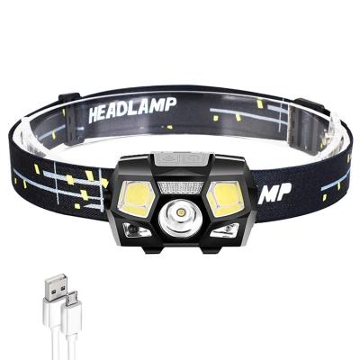 China Camping and Emergency 5 Modes Motion Sensor Red Light Flashlight Led Headlight Mini Waterproof Headlamp USB Led Rechargeable Headlamp for sale