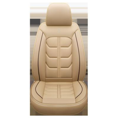 China Beige Custom Sports Wellfit Protector Designer Set OEM Colored Luxury Breathable Leather Car Seat Covers for sale