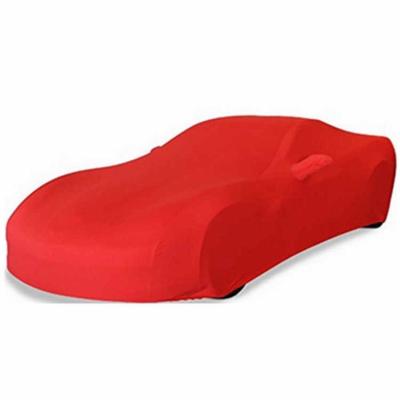 China Custom Logo Dustproof Soft Stretch Elastic Spandex Anti-Wrinkle UV Resistant Washable Car Cover Indoor Car Covers for sale