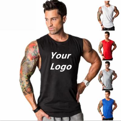 China Manufacturer Custom Print Anti Shrink Tank Top Gym Fitness Bodybuilding Men Muscle Workout for sale