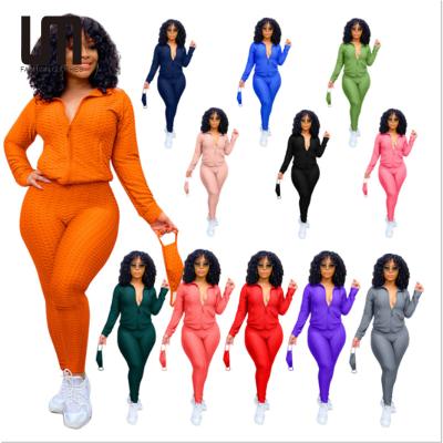 China Autumn Winter Women Tracksuits Breathable Stand Up Solid Waist Sports Two Piece High Collar Zipper Color Seamless Yoga Pants Suit for sale