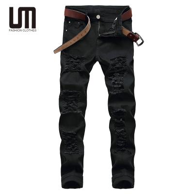 China 2022 New Arrivals Liu Ming Men's Breathable Cotton Ripped Casual Slim Skinny Black Jeans Fashion Hip Hop Denim Pants for sale