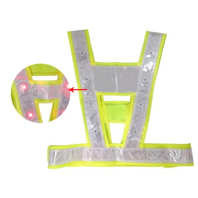 China LED Light Bicycle Visibility Led Safety Reflective Vest Removable Battery for sale