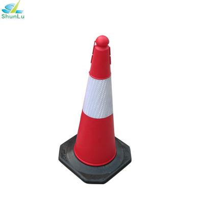 China Black Base Cone 70 Cm Black HDPE Road Safety Plastic Cone for sale