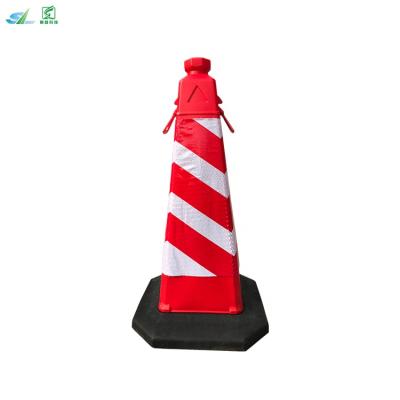 China New Red HDPE High Visibility Traffic Safety Cone With Lift Ring for sale