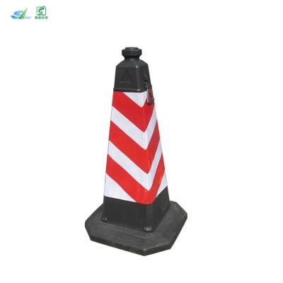 China HDPE 750mm red and white square cone with side lift ring for sale