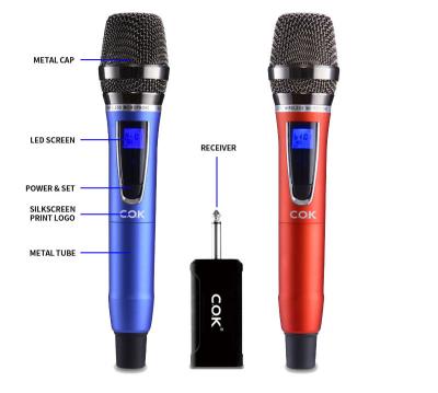 China Best Sound Transparent Portable Rechargeable Twin UHF Handheld Wireless Karaoke Set Home Karaoke i SINGING Microphone Machine Karaoke Set Home MIC for sale