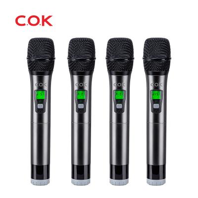 China Professional Handheld Mic Cordless Board Meeting UHF Microphone Wireless Conference Office 4 Channels Headset Microphone Manufacturer Selling for sale