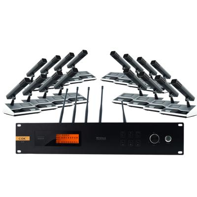 China Multifunctional gooseneck microphone 6 channel UHF wireless microphone conference room system with USB input to computer for sale