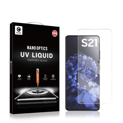 China 3D Full Cover Nano Glue 9H 0.33mm Liquid Anti-Fingerprint S21 Plus Tempered Glass Screen Protector For Samsung S21 Ultra UV Film for sale