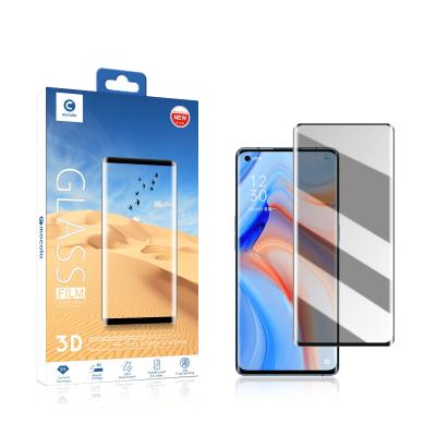 China Wholesale 3D Full Coverage Anti-spy Privacy Mobile Phone Tempered Glass Screen Protector Shockproof For OPPO Reno 4 Pro Film for sale