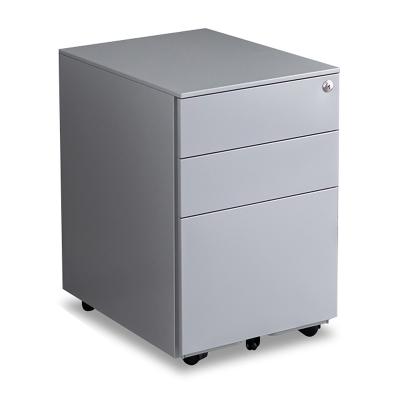 China Space Solutions Silver 3 Drawer Mobile Pedestal Metal Filing Cabinet for sale