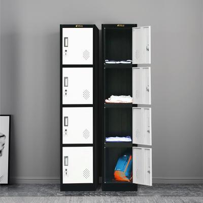 China Modern Waterproof Metal Storage Cabinet 4 Tier Key Lock Storage Locker Armario de acero de 4 puertas for sale