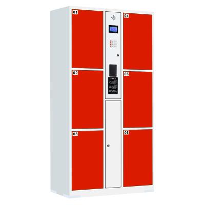 China 6 Door RFID Card System Locker Cabinet Cold Rolled Steel Smart Electronic Safe Locker for sale