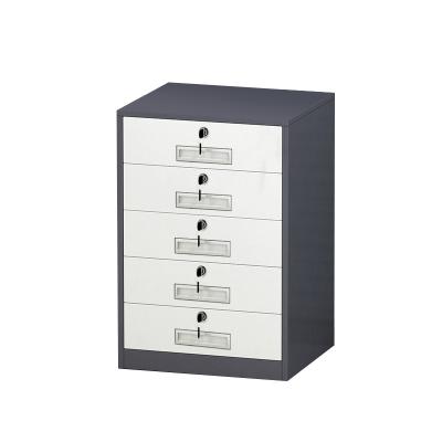 China Movable 5 Drawers Color Office Equipment Key Lock Customized Steel File Cabinet for sale