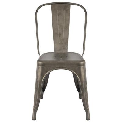 China Stackable Metal Dining Chair Indoor And Outdoor Use Bistro Cafe Side Stackable Metal Chairs for sale