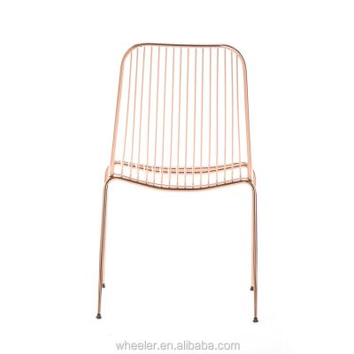 China Modern Environment Friendly Metal Wire Chairs Best Products Gold Stackable Side Choice Metal Frame Modern Accent Chair Indoor Leisure Chair 4.55kgs for sale