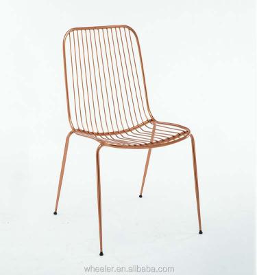 China Environment Friendly Rose Gold Metal Wire Outdoor Leisure Chair for sale