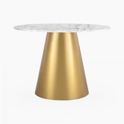 China High Quality Marble Coffee Table 4 Seat Coffee Table, 100cm White Marble And Brass for sale