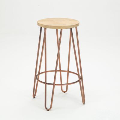 China Environment Friendly Wholesale Modern Restaurant Colorful Copper Steel Bar Stool for sale