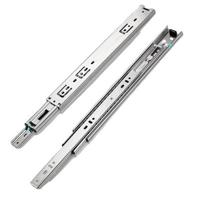 China Factory Premium Soft Close 45mm Three Section Telescopic Drawer Handle For Tool Box Ball Bearing Sliding Rail for sale