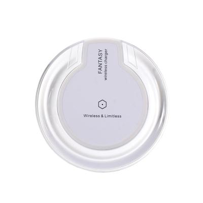 China Universal Wireless Charging Fast Charging Pad K9 Speed ​​K9 Portable Round Wireless Charger Pad Crystal Smartphone Mini Wireless Charger for sale