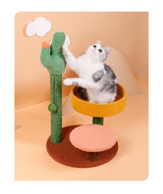 China The Other Treehouse Modern Custom Green Treehouse Cat Scratcher String Cactus Cat Cat Scratcher Canvas Treehouse for sale