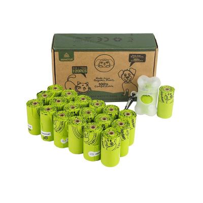 China Biodegradable Compostable Disposable Custom Stocked Printed Dog Poop Waste Bag With Dispenser for sale