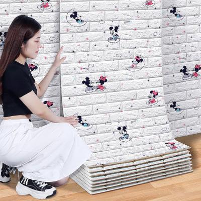 China Waterproof+ECO-Friendly+Easy Install Professional Self Adhesive 3D Kids Room Wallpaper Xpe 3D Foam Cotton Wallpaper With Great Price for sale