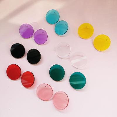 China Fashionable geometric colorful European transparent casual round stud acrylic earrings ZY1262/sporty for sale