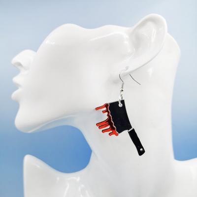 China ZY1092 New Arrival Punk Bloody Knife Halloween Mirror Acrylic Earrings for sale