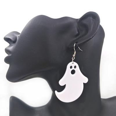 China ZY0938 Ghost CLASSIC White White Earring Halloween Custom Acrylic Earring Jewelry Accessories For Unisex for sale