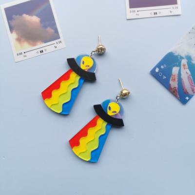 China Office/Career ZY1261 Women Geometric UFO Spaceship New Fashion Foreign Acrylic Drop Earrings for sale