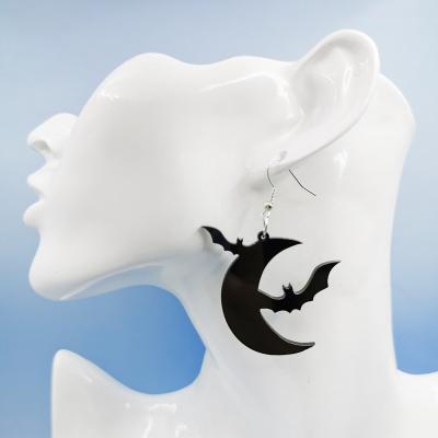 China New Arrival ZY1097 European Punk Moon Bat Acrylic Halloween Earrings for sale