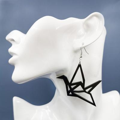 China New Fashion Custom Black Paper Crane Acrylic Earrings Bridal Earrings Birthday Gift ZY0939 CLASSIC for sale