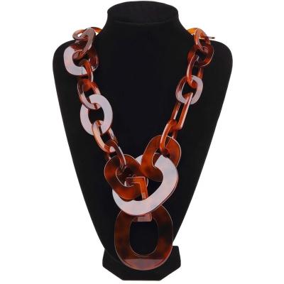 China Bohemia fashionable European creative leopard Bohemia acrylic necklace MH1018 long for sale