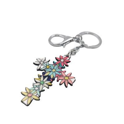 China Custom Acrylic Key Chain Rose Flower Pendant Charm Beautiful Short Key Chain New Arrival Fashional Souvenir Gifts KC1063 for sale