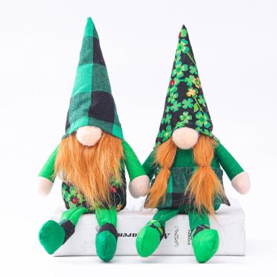 China Long Leg Gnomes Toys 2021 Green Irish Clover Festival Long Leg Gnomes Toys St Patrick's Day Decoration Gnomes for sale