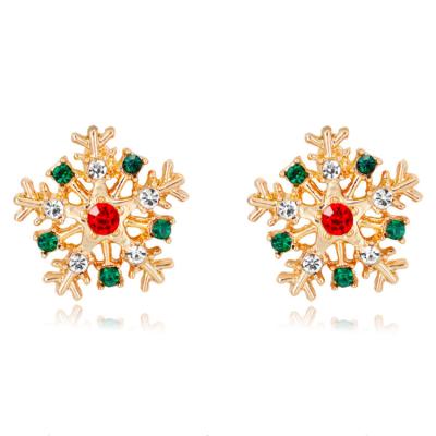 China New Wholesale Christmas CLASSIC Diamond Snowflake Stud Fashion Earring for sale