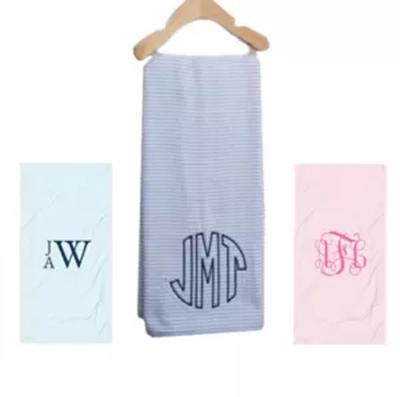 China Large quick-dry beach towel monogrammed child safe cotton seersucker for sale