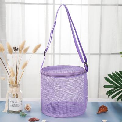 China Fashion Personalized Mesh Tote Beach Bag Cute Kids Mesh Seashell Bag for sale