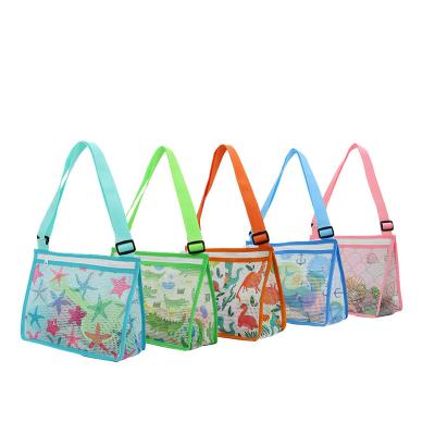 China Fashion Personalized Summer Printed Kids Mesh Beach Seashell Bag for sale