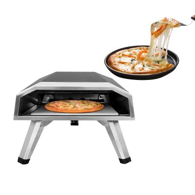 China Outdoor Portable Pizza Oven Stainless Steel Gas Outdoor Best Price Gas Pizza Grilling Kit With Auto Turn System for sale