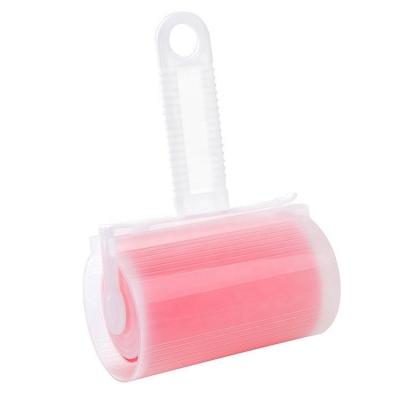 China Megan Washable Reusable Gel Lint Manual Roller With Lid And Hanging Hole Hair Removal Lintroller Handheld Household for sale