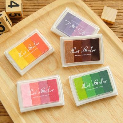 China Retro Gradient Color Stamp Ink Sponge Ink Pad 6 Colors Instant Glossy Custom Stamp Ink Available for sale