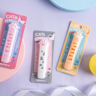 China PS Cats Paw Correction Tape Soft and Adorable Cat Correction Tape Double Headed Correction Tape for sale